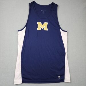 Holloway Running Tank Top Mens Medium Blue White Dry-Excel Jersey Michigan? Team